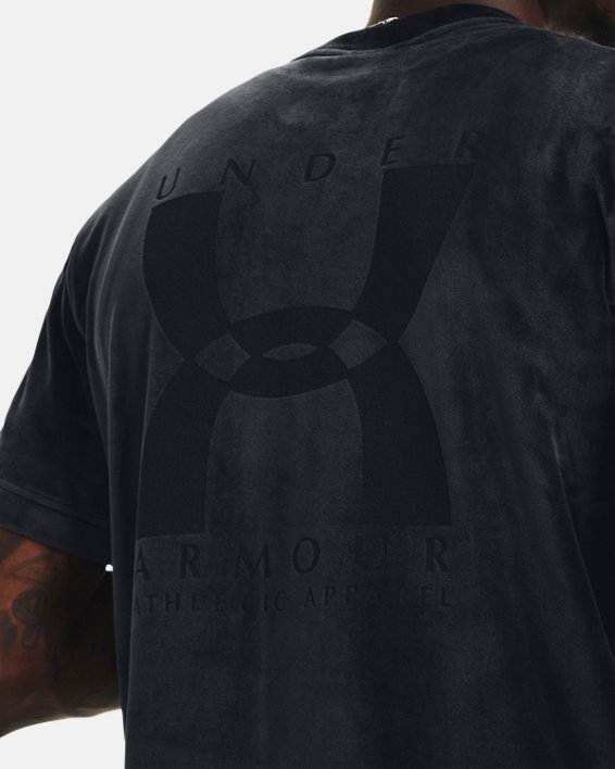UA Velour T-Shirt, kurzärmlig für Herren, Black, pdpMainDesktop image number 3